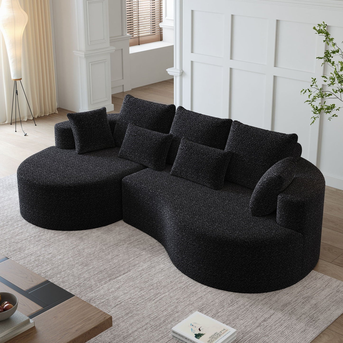 Curved Oversized Sectional Sofa With Extra Deep Seat