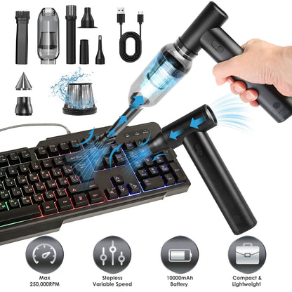 Compressed Air Duster Brushless Motor 250000RPM Stepless Variable Speed 10000mAh Battery Cordless Dust Blower Vacuum Cleaner Portable Jet Dry Blower f