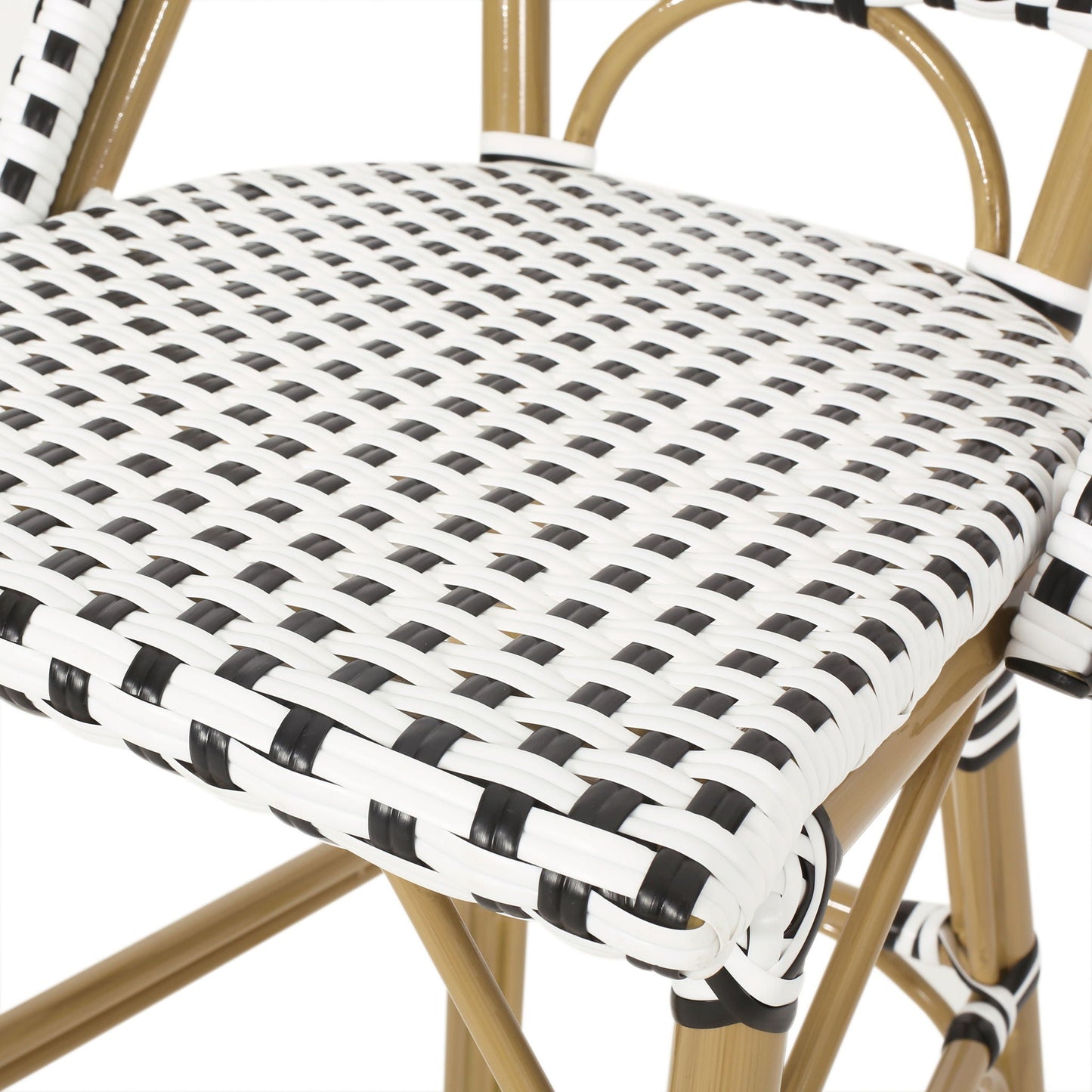 Outdoor PE Rattan French Barstool Set
