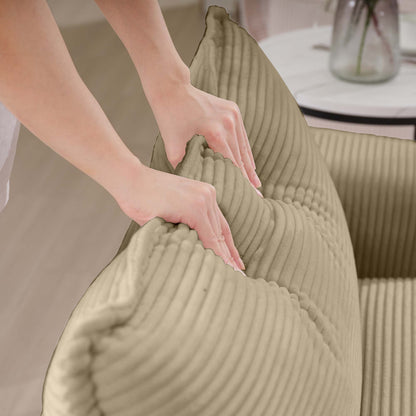 Modern Classic Fabric Single Chair Deep Seat Sofa With Pillow