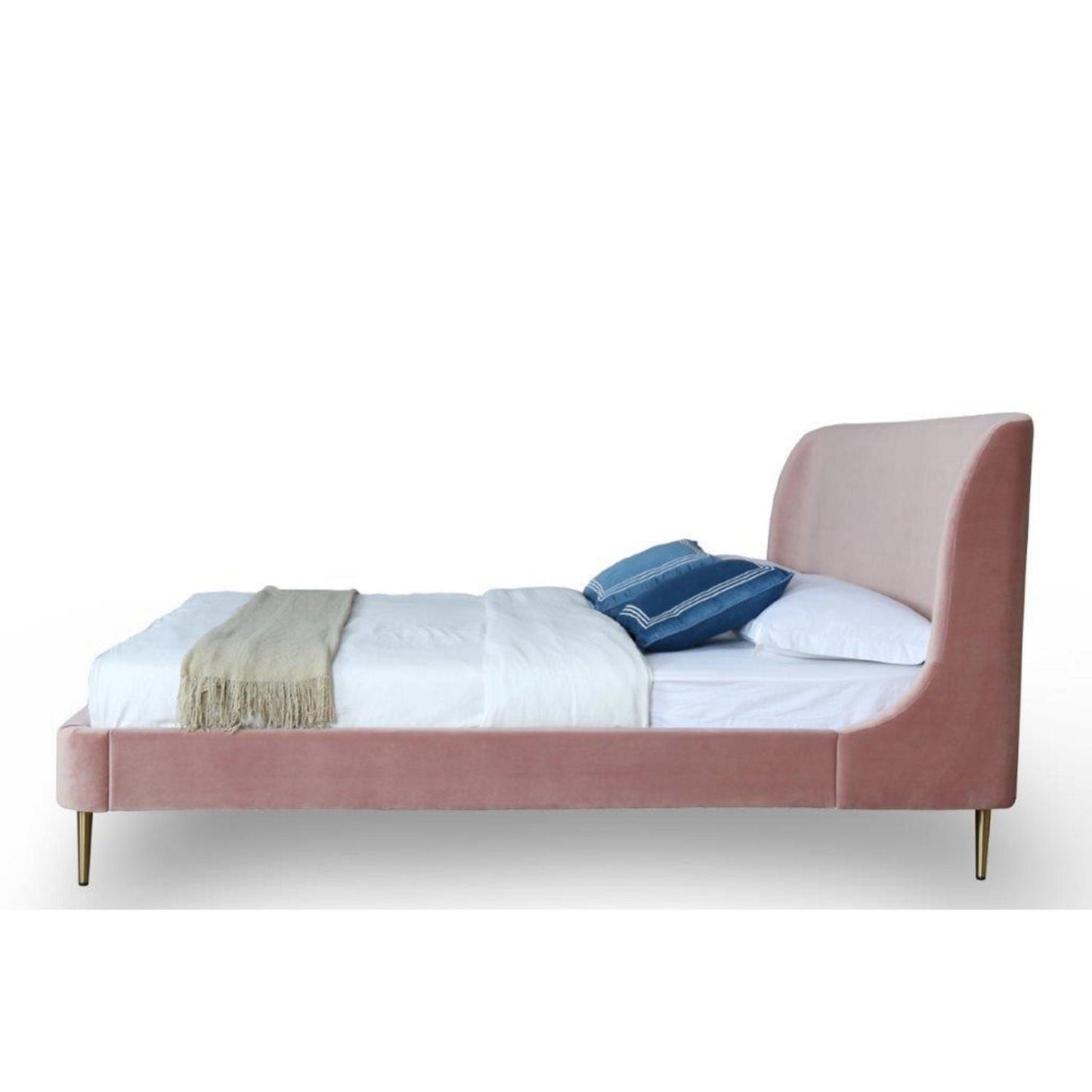 Upholstered Bed With Curved Headboard
