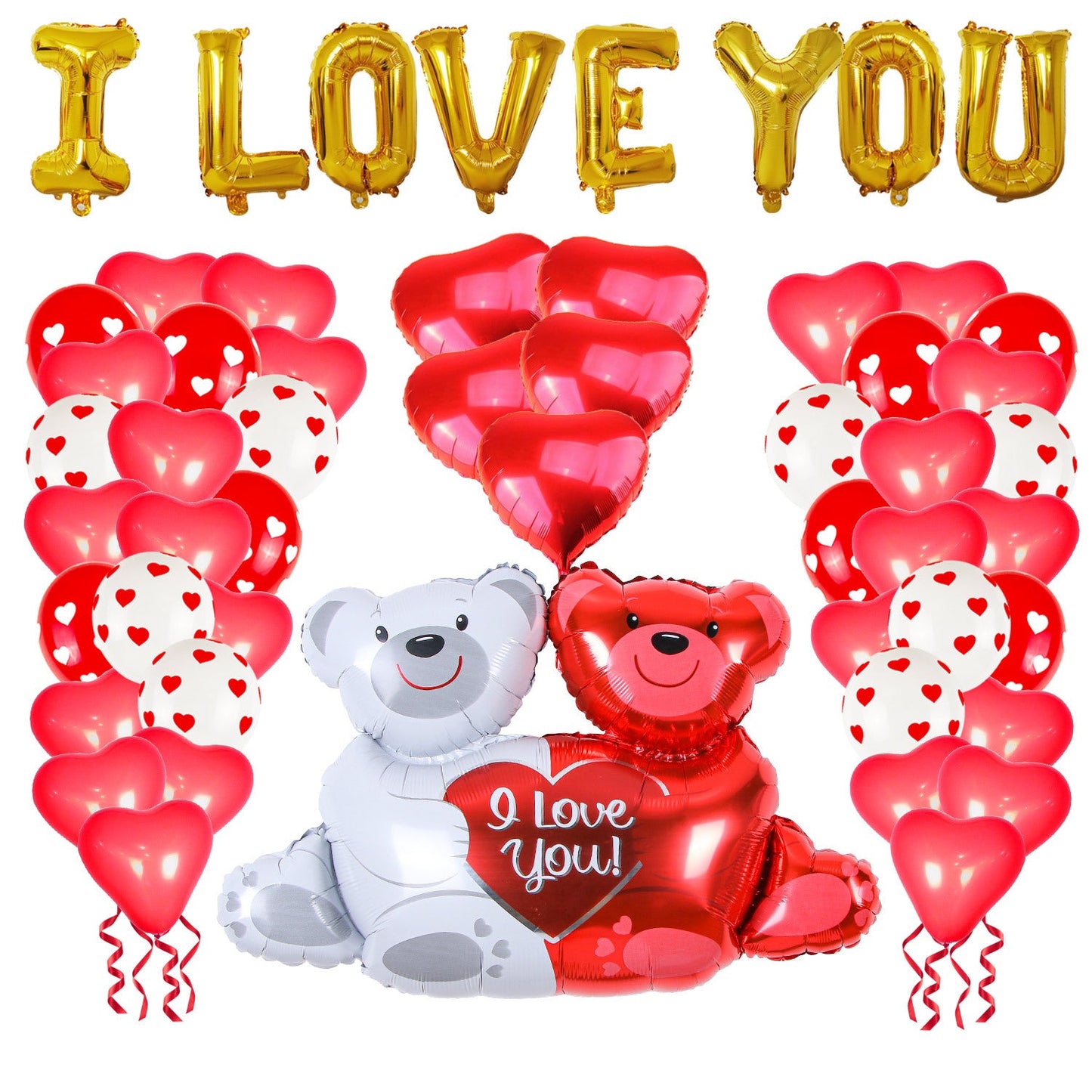 12 Inch Love Printed Balloon 18 Inch Love Hug Bear