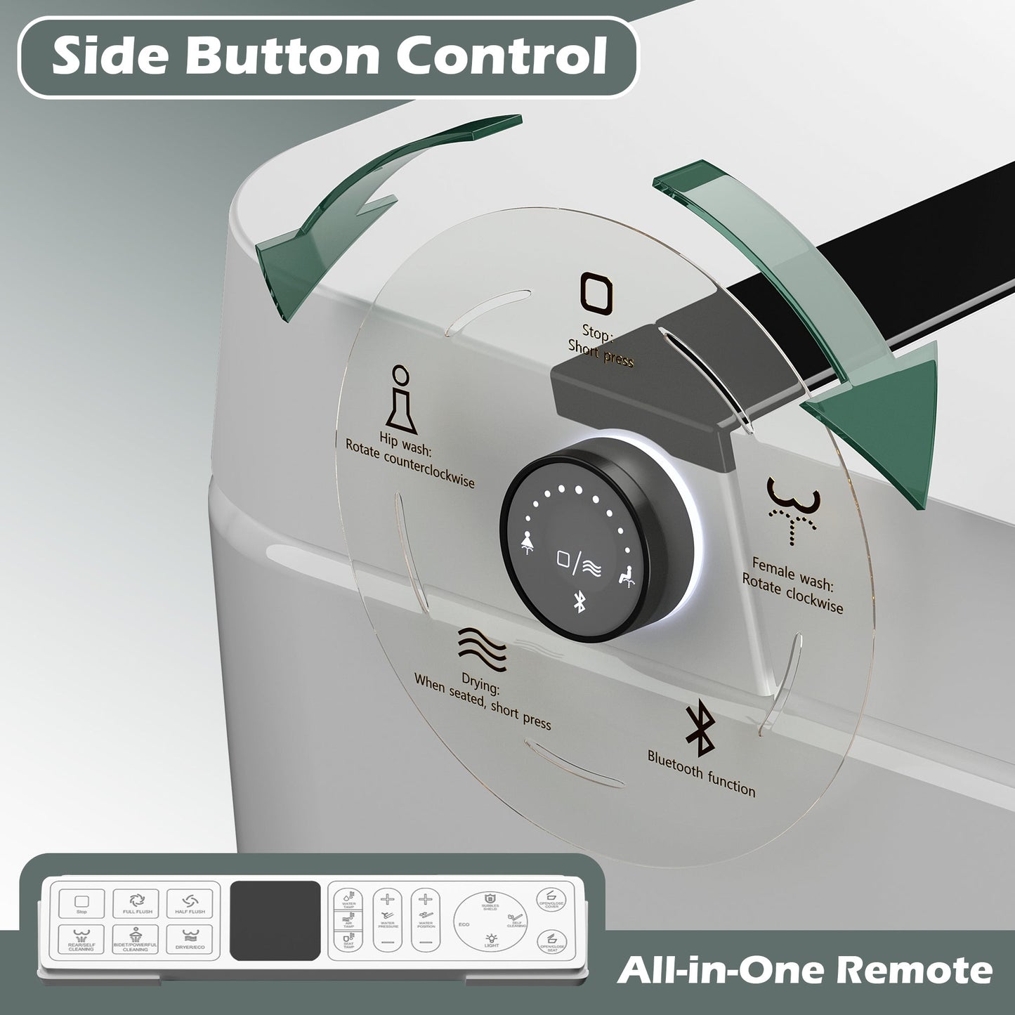 Smart Toilet With Bidet Built-In, Auto Flush, Heated Seat & Warm Air Drying