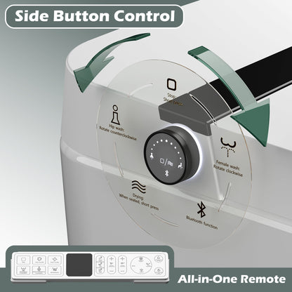 Smart Toilet With Bidet Built-In, Auto Flush, Heated Seat & Warm Air Drying