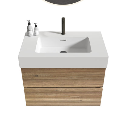 Grace 30 Rough Oak Wall-Mounted Bathroom Vanity