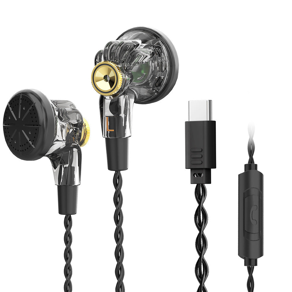 Wired Music Headset Flat Head Earbuds Computer Mobile Phone Universal