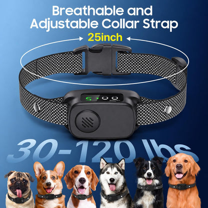 Dog Bark Collar, Automatic Bark Collar For Medium Large Dogs IP67 Waterproof Rechargeable Barking Collar With Beep Vibration & Shock, 5 Adjustable Sensitivity Levels