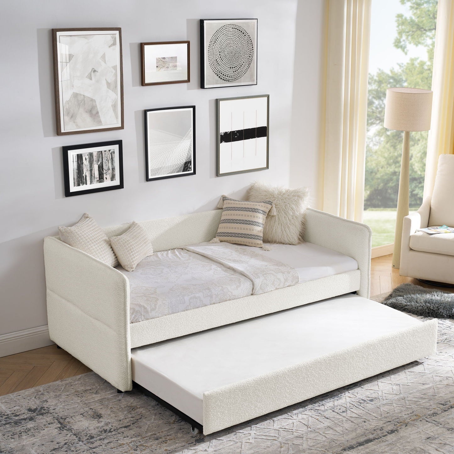 Upholstered Daybed With Pop Up Trundle