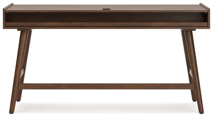 Lyncott - 3 Pc. - Home Office Desk, Chair, Bookcase - Brown