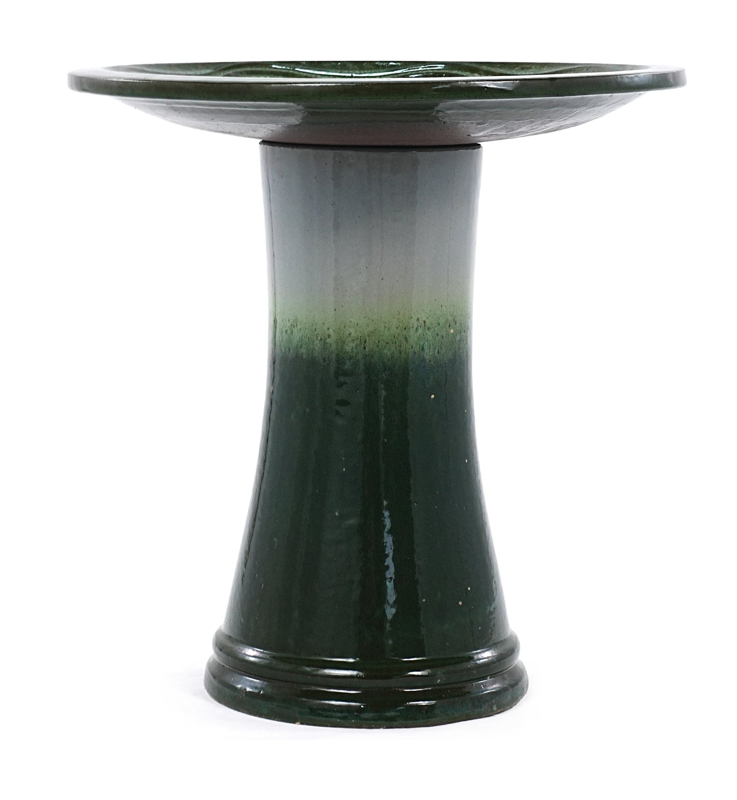 17" Ceramic Bird Bath for Outside, Elegant Tall Outdoor Bird Bath
