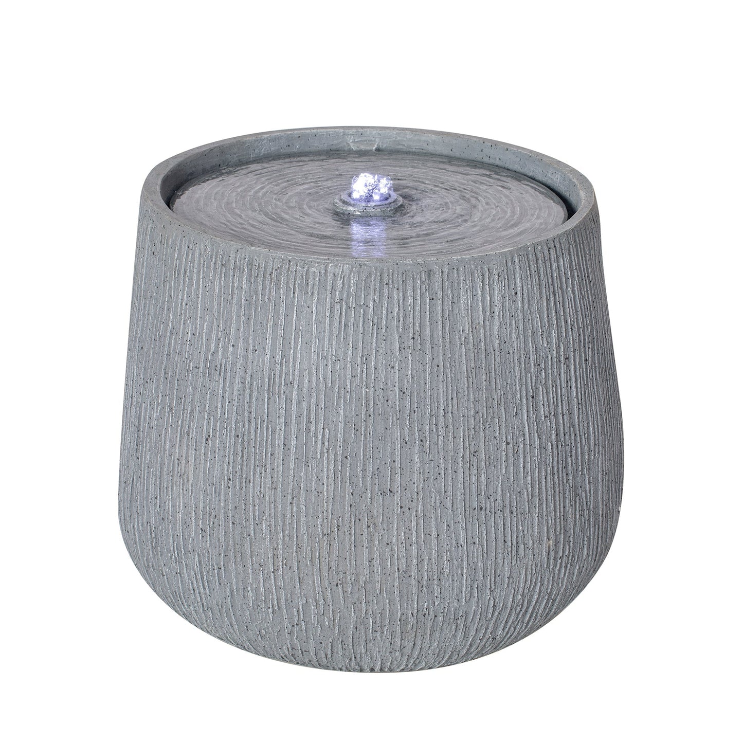 12.99" Gray Polyresin Outdoor Water Fountain with LED Light