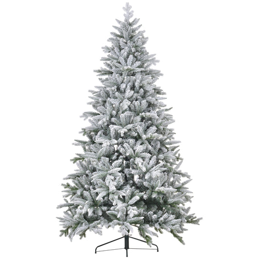 HOMCOM 8ft Snow Flocked Artificial Christmas Tree