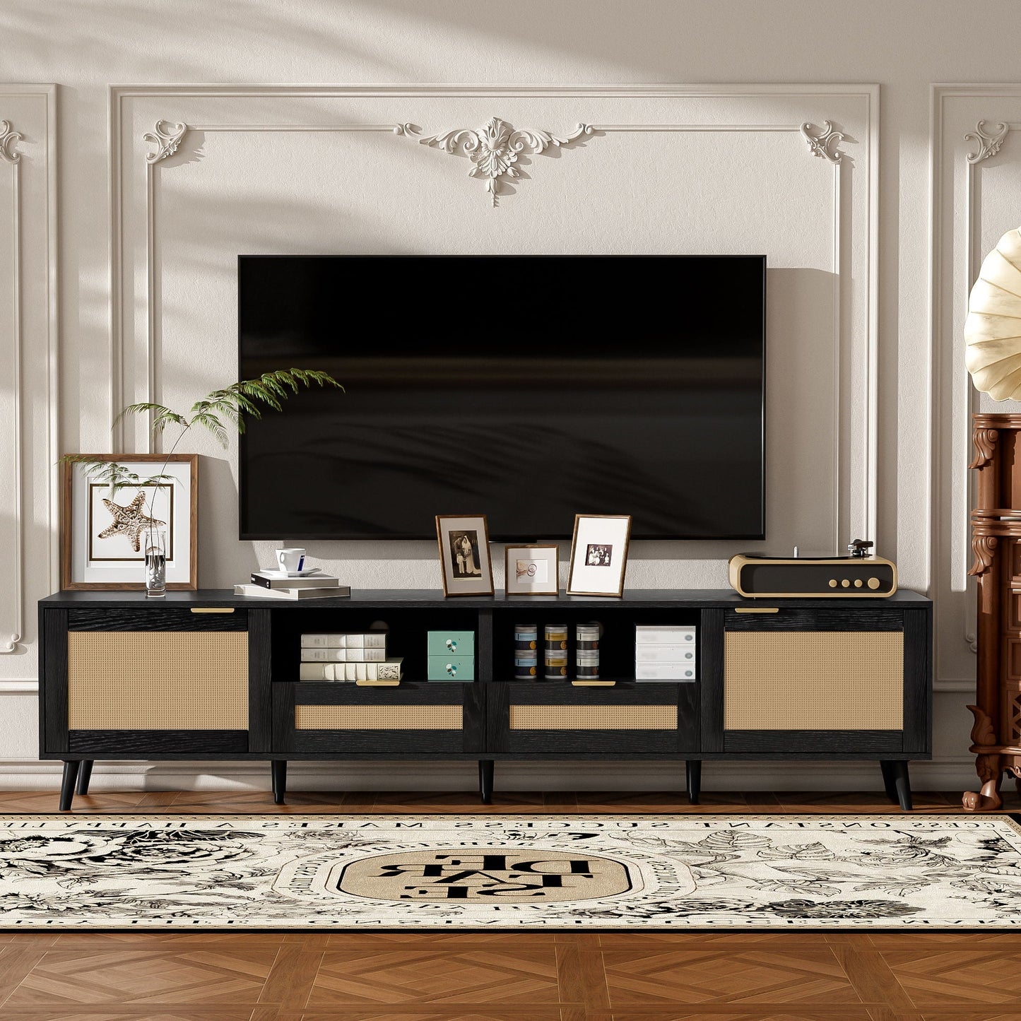 TV Stand Media Console With Cable Management