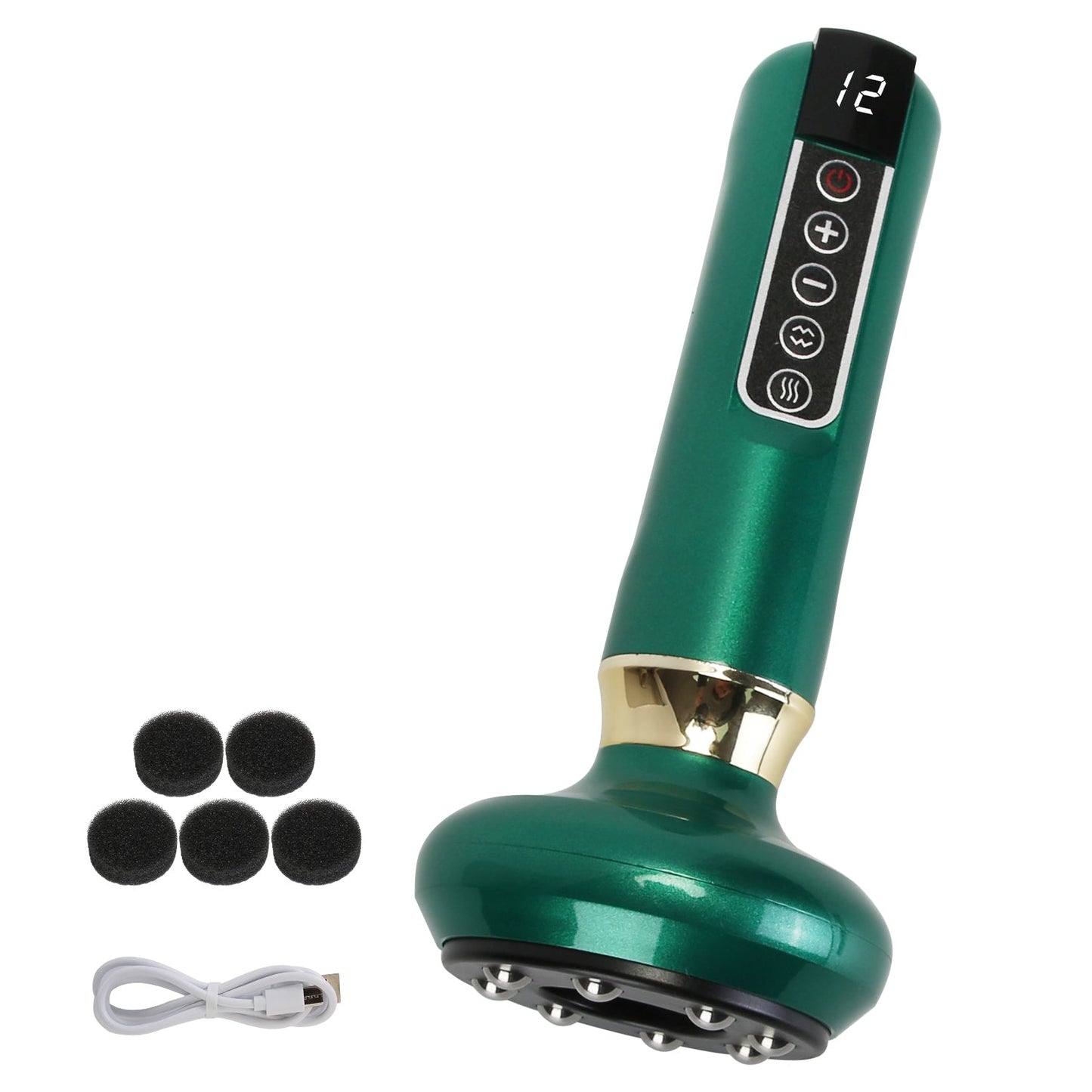 Anti Cellulite Massager Handheld Vacuum SuctionÊCupping Kit Beauty Tool with 12 Suction Mode 12 Heating 20Mins Auto-Off One-Key Pressure Release for A