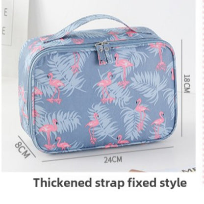 Travel portable large capacity cosmetic bag, printed nylon cosmetic storage bag, cosmetic case, toilet bag, makeup bag organizer, makeup bag with compartments,