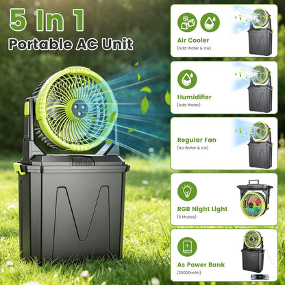 Portable Misting Fan with 10L Bucket & 20000mAh Battery