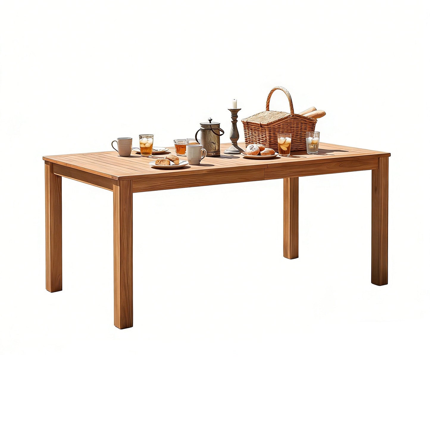 TOPMAX Patio Wooden Dining Table, 67"L Rectangular
