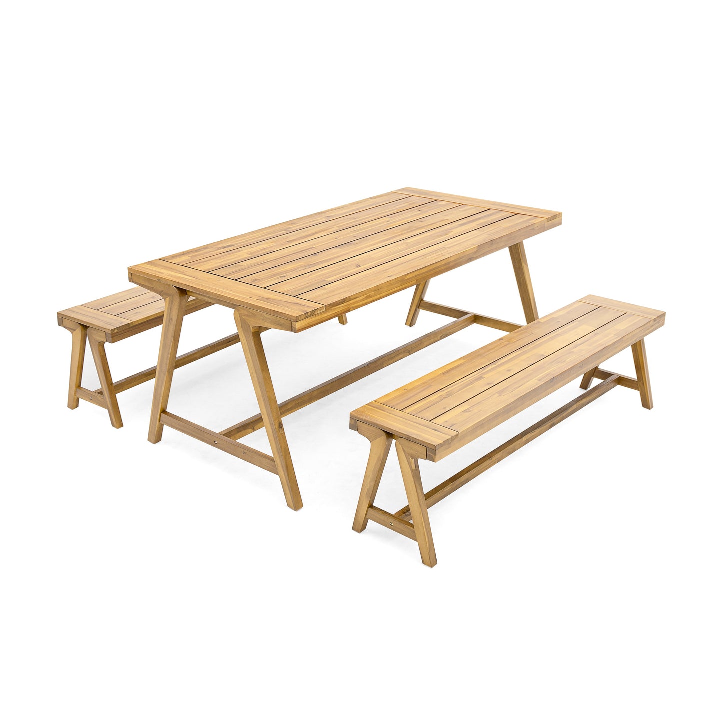 Outdoor 3-Piece Picnic Table Set in Acacia Wood
