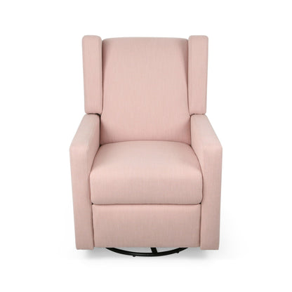 Landau Contemporary Fabric Upholstered Swivel Recliner
