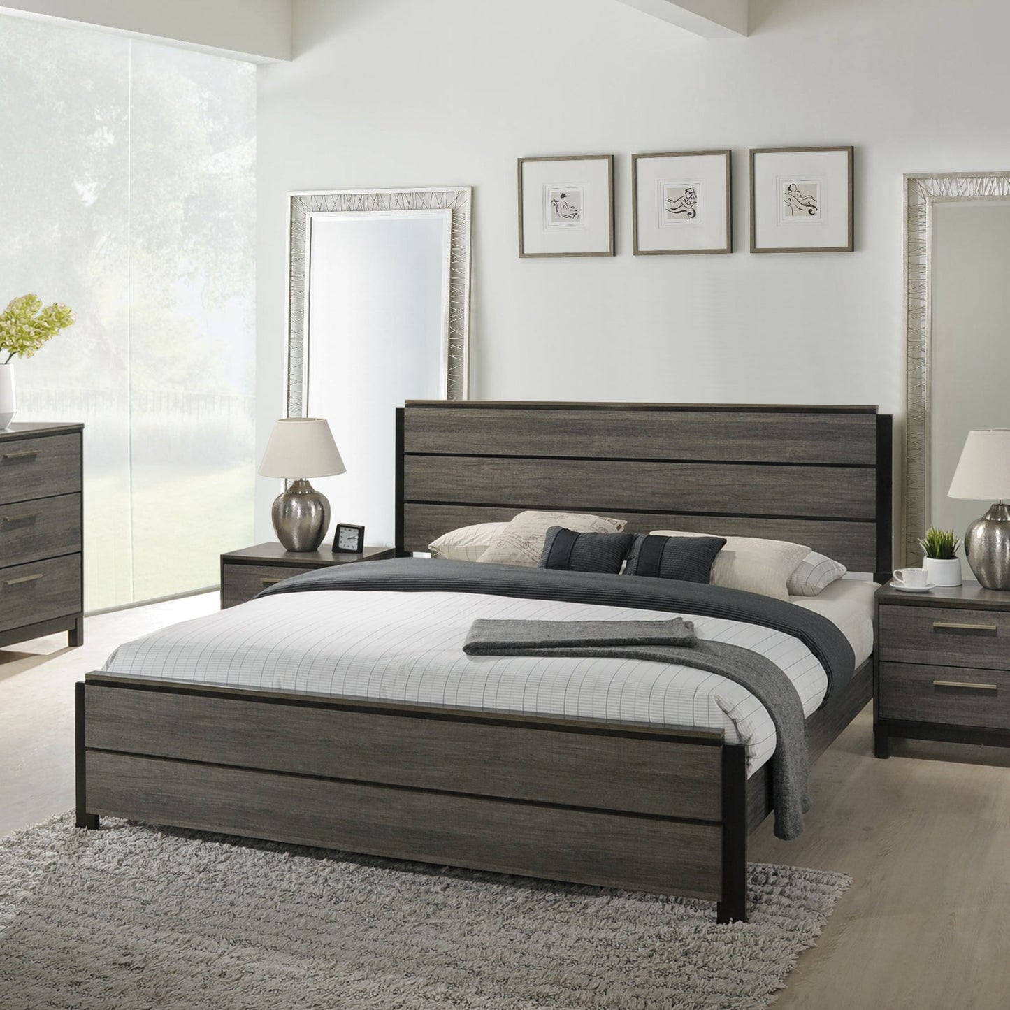 Ioana Contemporary Wood Panel Bed