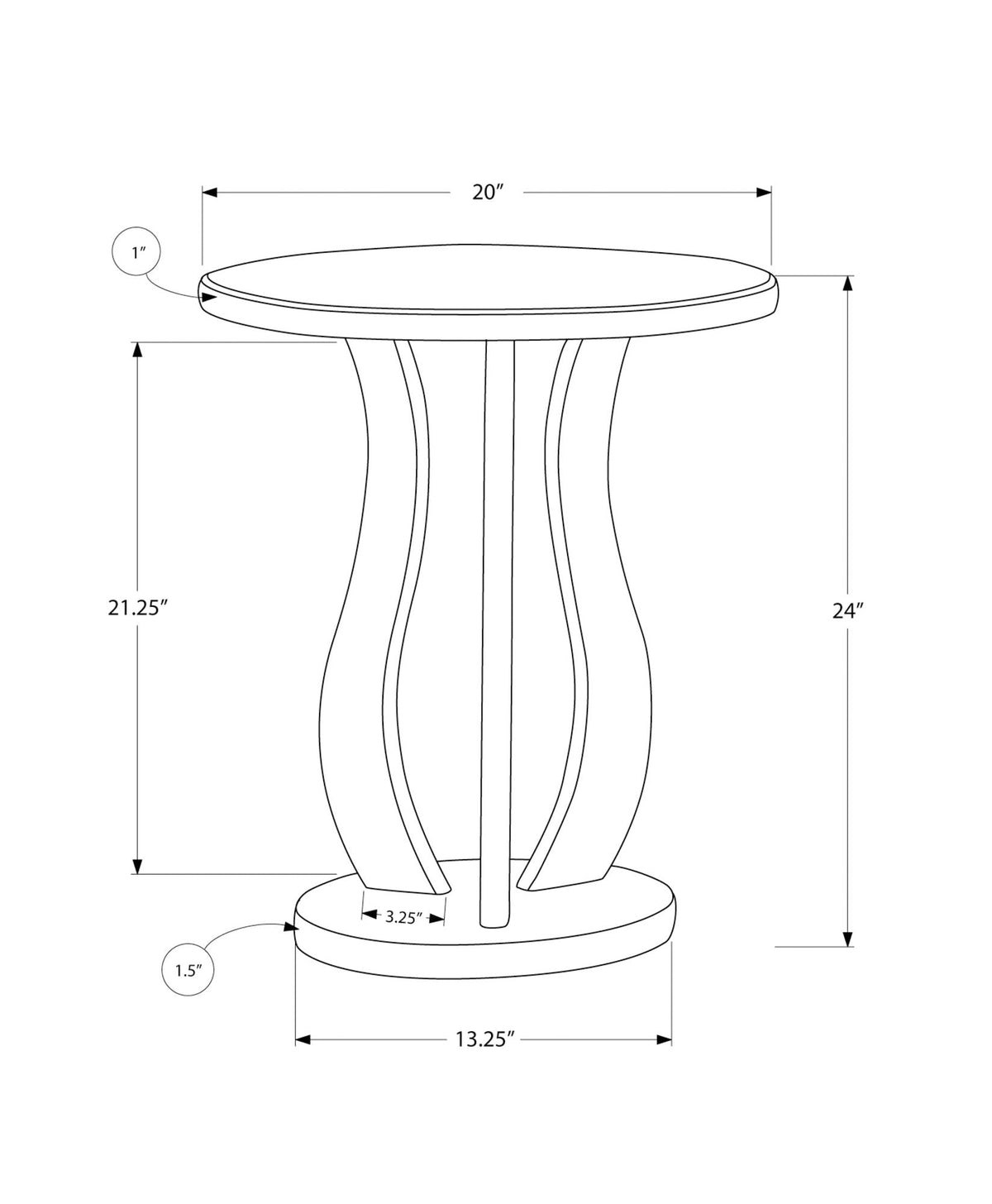 Accent Table, Side Mirror, Transitional - Silver