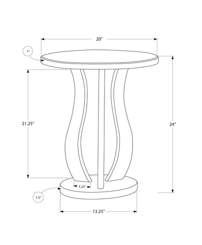 Accent Table, Side Mirror, Transitional - Silver