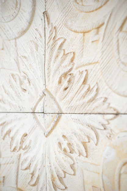 Distressed Wooden Square Wall Panels (Set of 4) - White