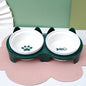 Cat Bowl Ceramic Double Bowl Water Bowl Tall Diagonal Pet Bowl supplies