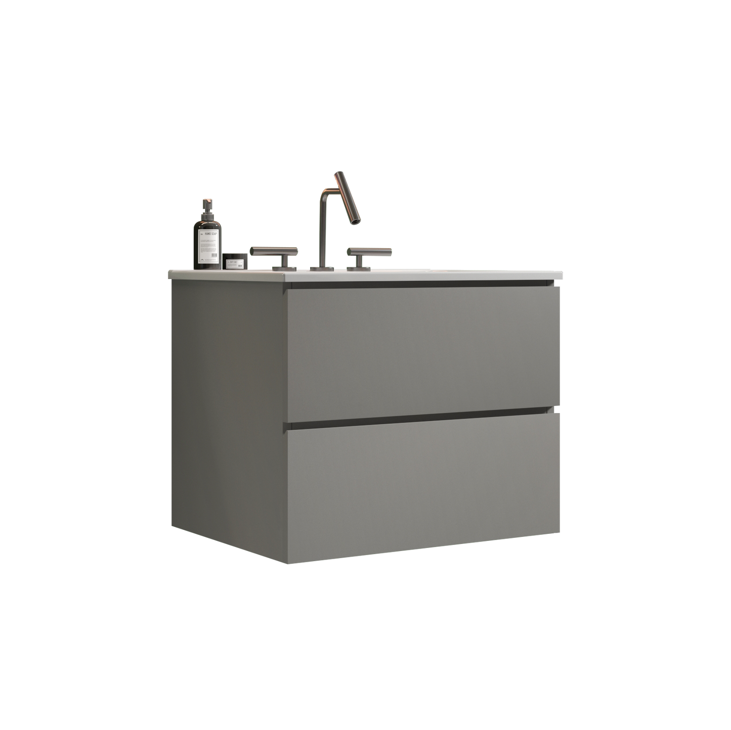 TIA 24" Wall Mount Space Grey Bathroom Vanity
