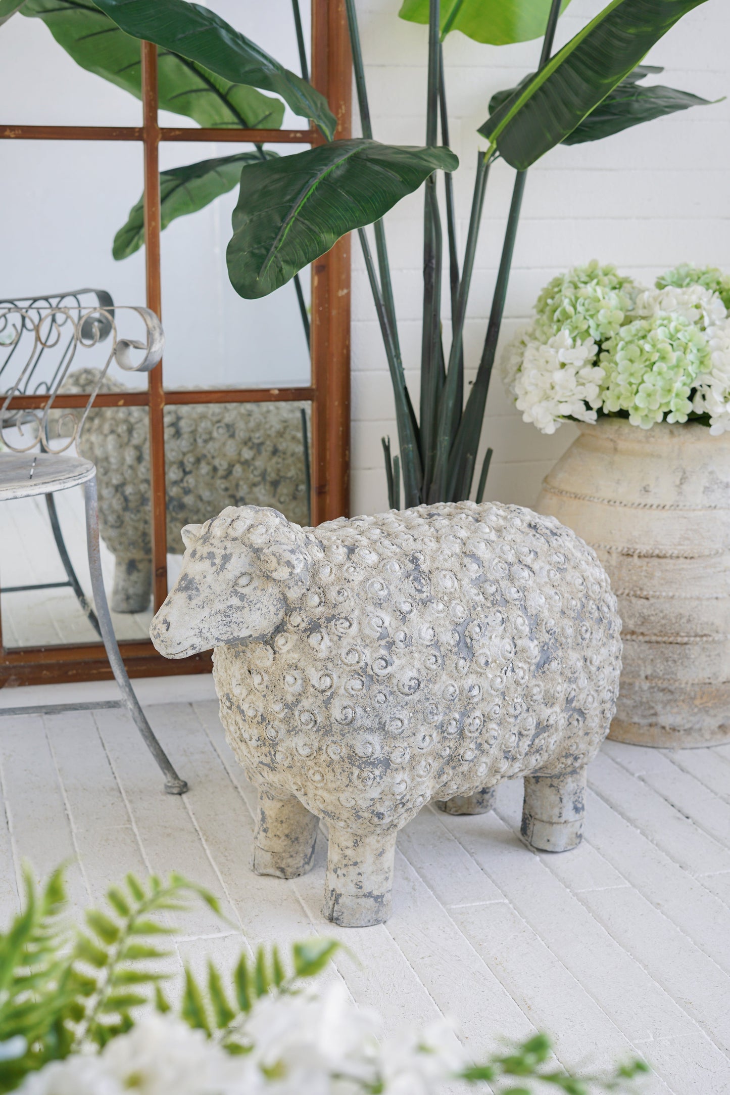 25.5x13x18" Magnesium Sheep Figurine with Weathered Finish