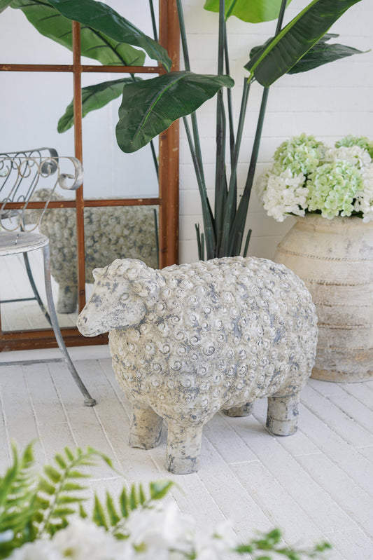 25.5x13x18" Magnesium Sheep Figurine with Weathered Finish