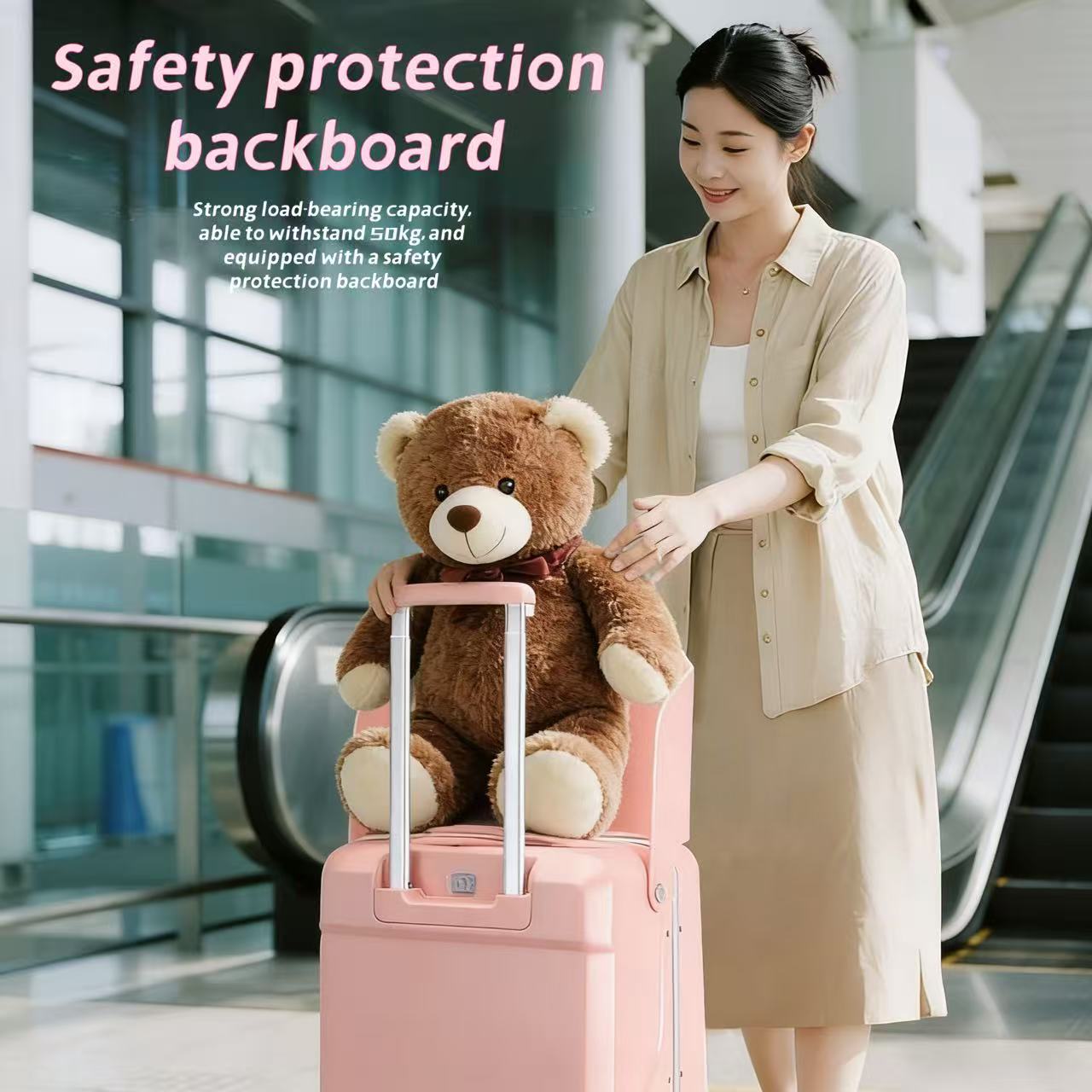 Children's Travel Luggage, Children's Seat Travel Luggage, 20 Inch Foldable Seat With Backrest. Computer Case With USB Port And 360 Degree Rotating Wheel. Hard Shell Luggage