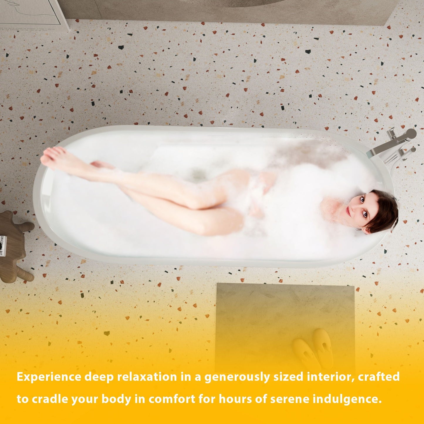 Freestanding Bathtub With Diamond Pattern Design