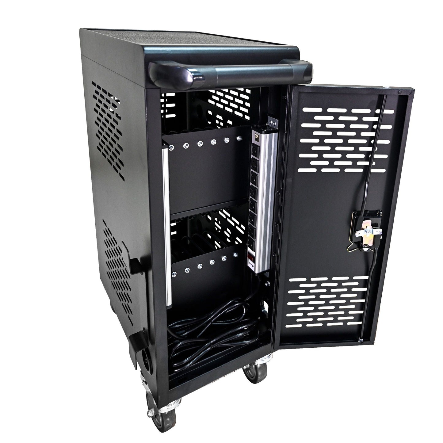 16 Bay Mobile School Charging Cart Station For book, Tablet And Laptop Computer With Power Strip Included