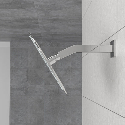 Elegant 6" Shower Arm With Flange, Stainless Steel Construction For Rain Shower Heads