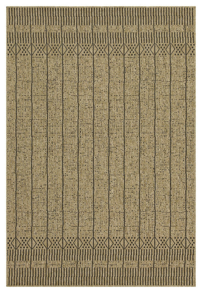 Earth GC_NTL1008 Jute/Black 5 ft. 3 in. x 7 ft. 3 in. Area Rug