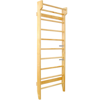 Gymnastics Stall Bar Multi Use Swedish Ladder For Home Gym And Physical Therapy - Natural