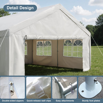 10'x20' Carport Canopy Tent with Removable Sidewalls