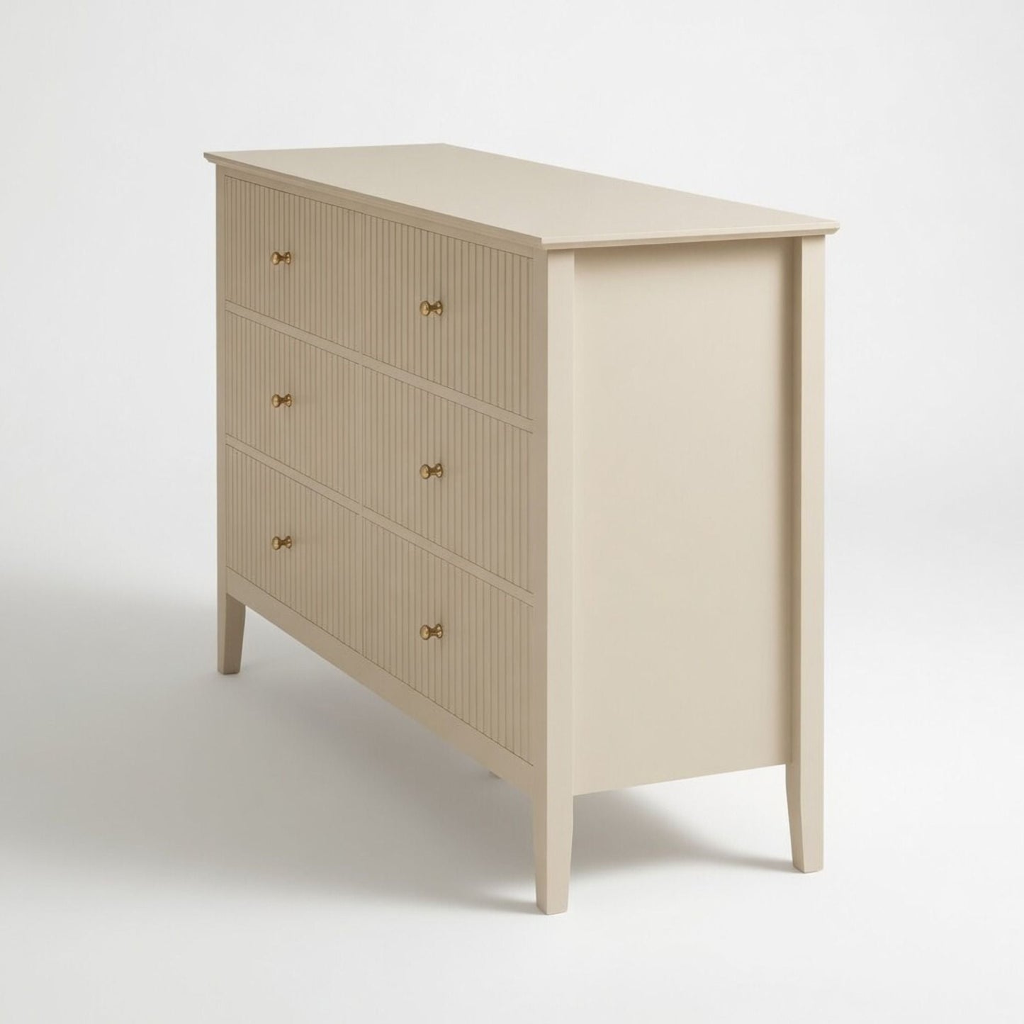 Modern 6 Drawer Fluted Dresser