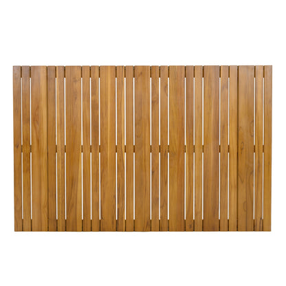 Teak Wood Top Outdoor Table with Steel Frame