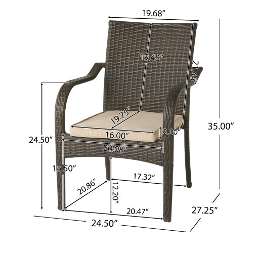 Outdoor Wicker Chairs, 56225.00CHRBRN KD, 4pcs
