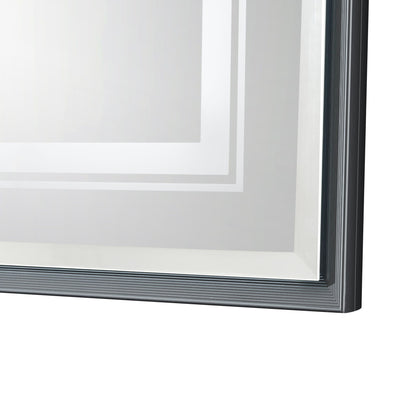 LED Bathroom Beveled Mirror, 3000 - 6000K Gradient Front And Backlit LED Mirror For Bathroom, 3 Colors Dimmable, Ip54 Enhanced Anti Fog