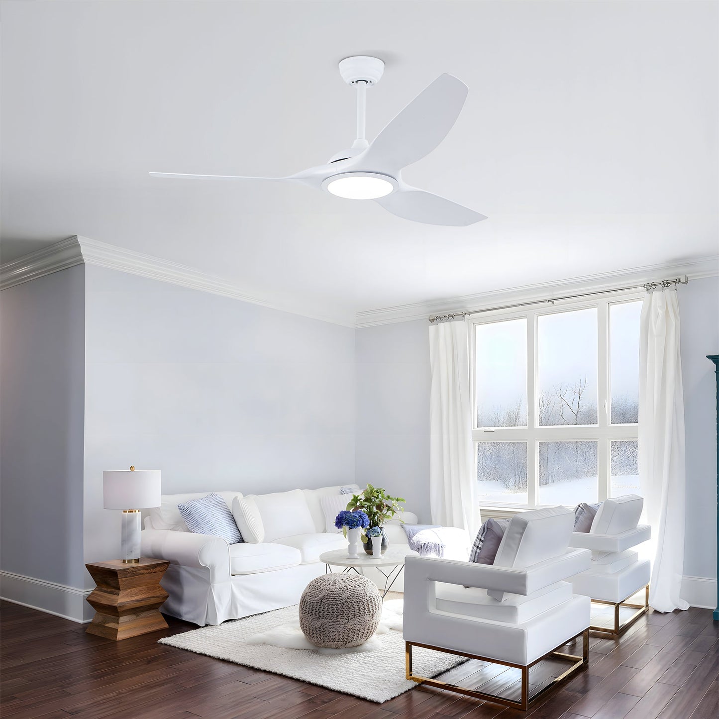 52 Inch ABS Blades Ceiling Fan with LED Light Kit