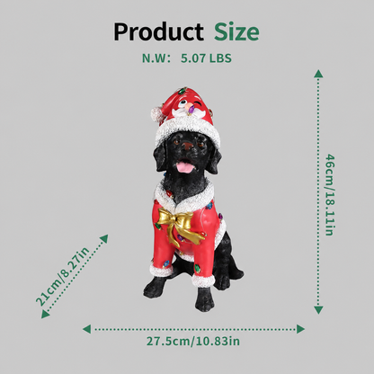 Festive Labrador Christmas Statue