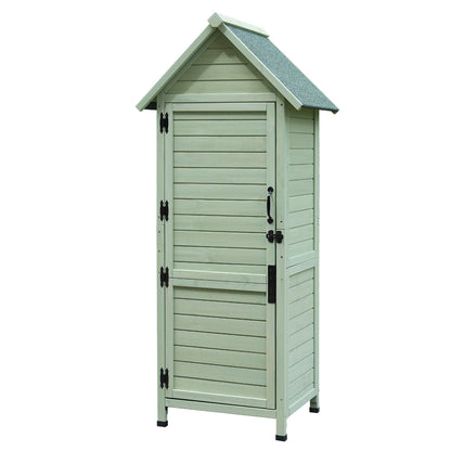 Outdoor Wooden Storage Shed with Lockable Door