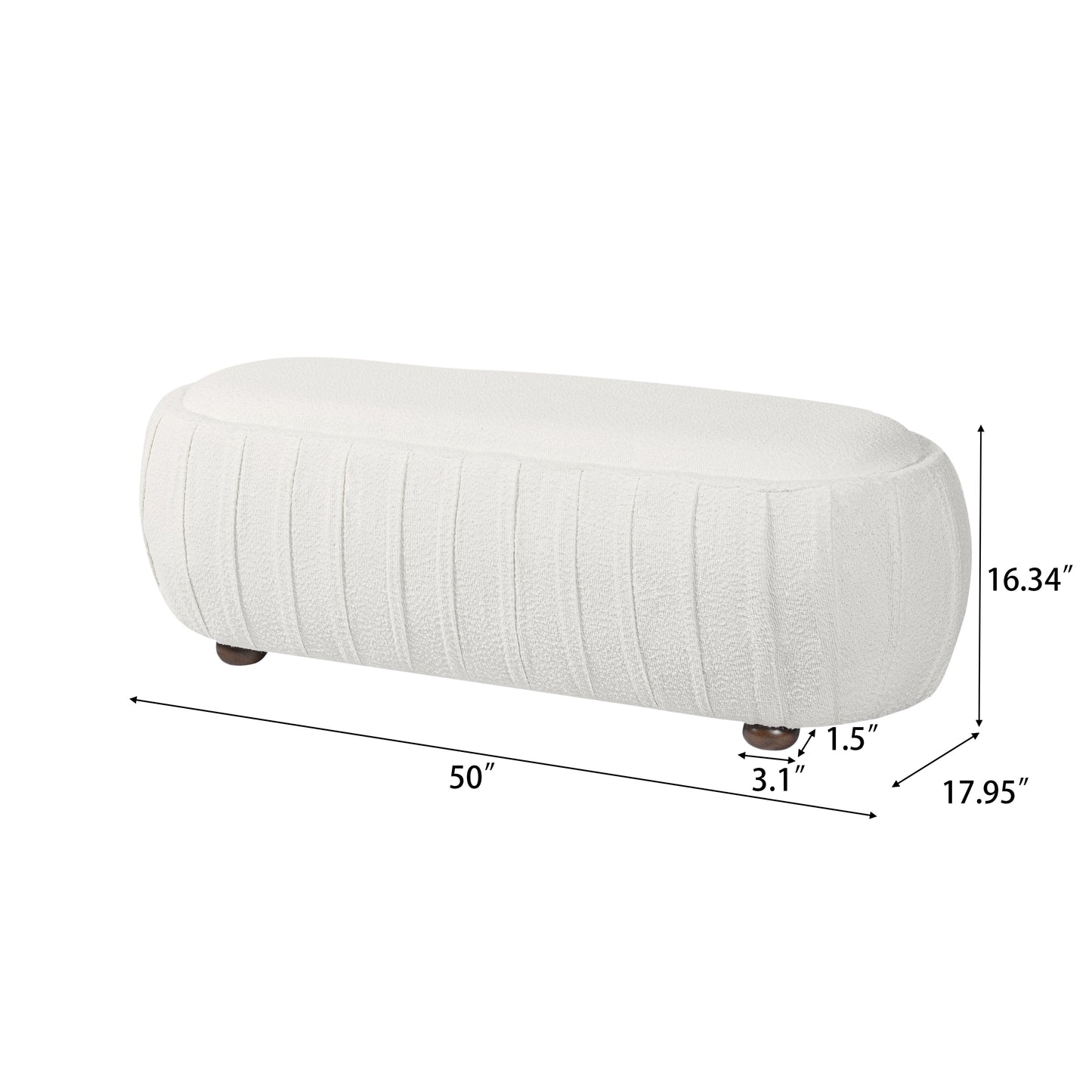 Upholstered Ottoman, Oval Shape