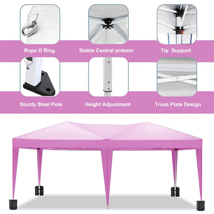 10'x20' EZ Pop Up Canopy Outdoor Portable Party Folding Tent with 6 Removable Sidewalls