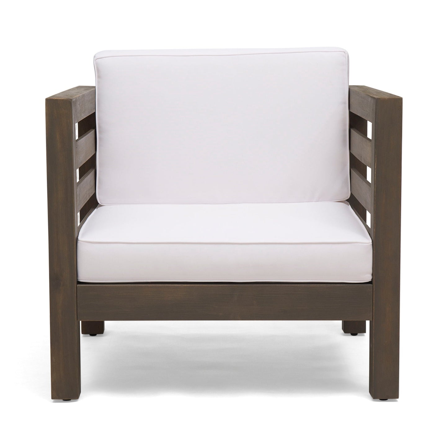 Outdoor Acacia Wood Patio Chair With Fabric Cushion