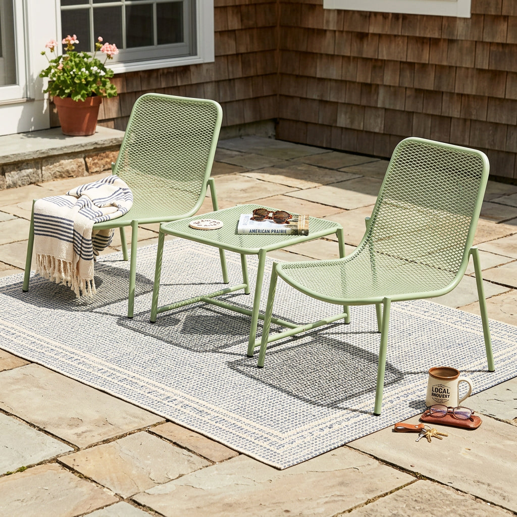 Kincaid Outdoor 3-Piece Conversation Set with Iron Frame