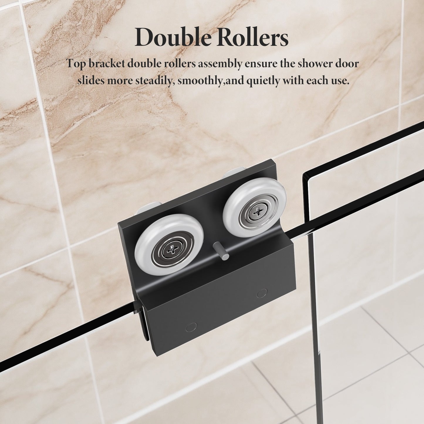 50-54W x 70H Semi-Frameless Double Sliding Shower Door